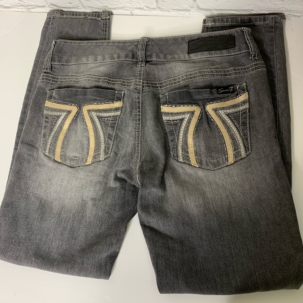 Seven7 Skinny Jeans Gray Denim Size 27
